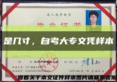 是几寸，自考大专文凭样本缩略图