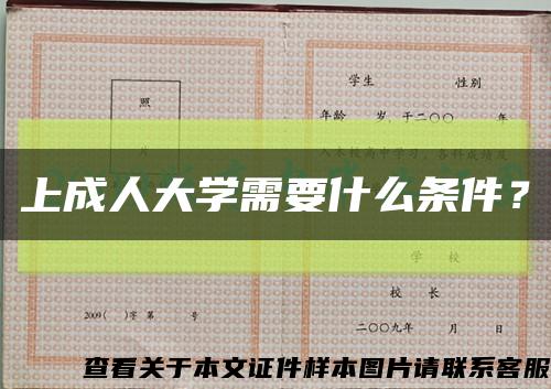 上成人大学需要什么条件？缩略图