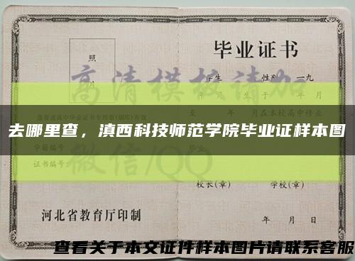 去哪里查，滇西科技师范学院毕业证样本图缩略图