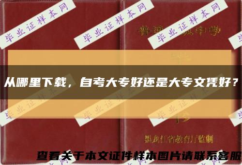 从哪里下载，自考大专好还是大专文凭好？缩略图