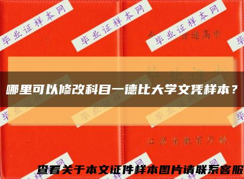 哪里可以修改科目一德比大学文凭样本？缩略图