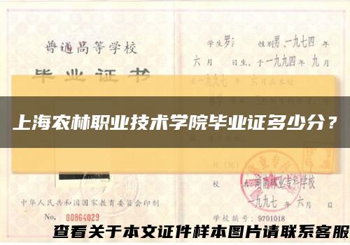 上海农林职业技术学院毕业证多少分？缩略图