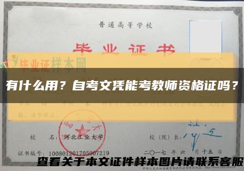 有什么用？自考文凭能考教师资格证吗？缩略图