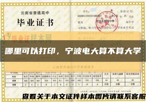 哪里可以打印，宁波电大算不算大学缩略图