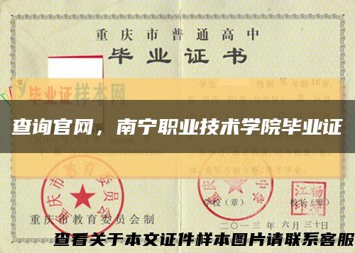 查询官网，南宁职业技术学院毕业证缩略图