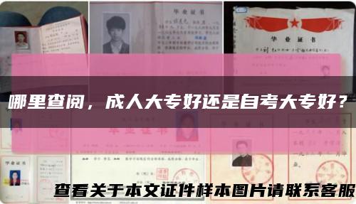 哪里查阅，成人大专好还是自考大专好？缩略图