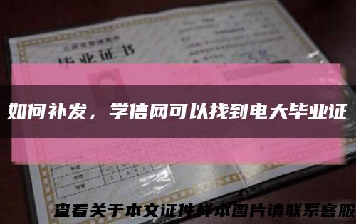 如何补发，学信网可以找到电大毕业证缩略图
