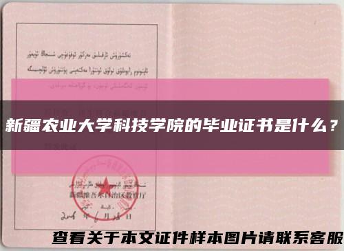 新疆农业大学科技学院的毕业证书是什么？缩略图