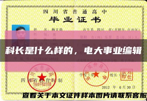 科长是什么样的，电大事业编辑缩略图