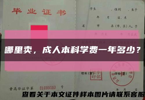 哪里卖，成人本科学费一年多少？缩略图