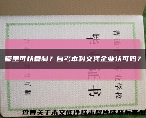 哪里可以复制？自考本科文凭企业认可吗？缩略图