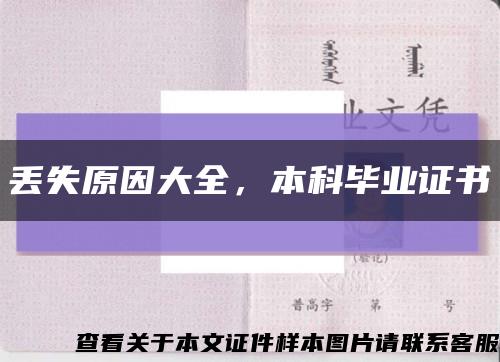 丢失原因大全，本科毕业证书缩略图