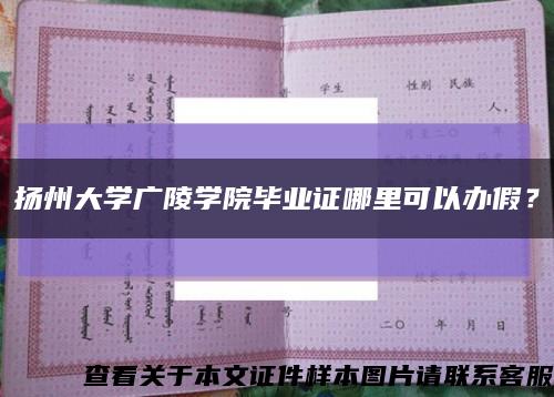 扬州大学广陵学院毕业证哪里可以办假？缩略图