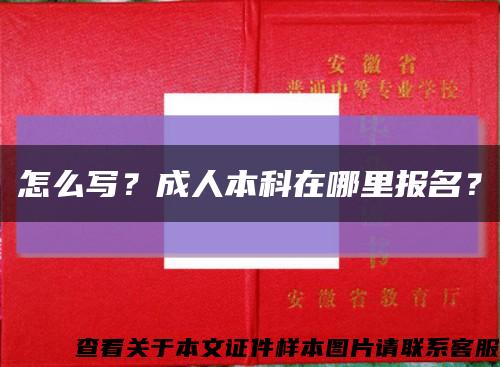怎么写？成人本科在哪里报名？缩略图