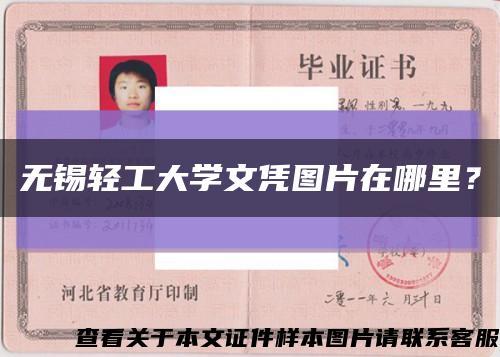 无锡轻工大学文凭图片在哪里？缩略图