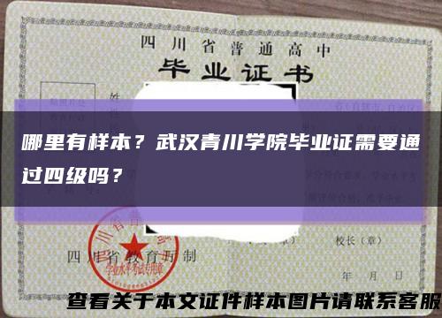 哪里有样本？武汉青川学院毕业证需要通过四级吗？缩略图