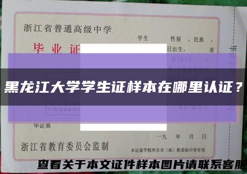 黑龙江大学学生证样本在哪里认证？缩略图