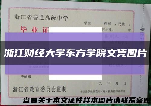浙江财经大学东方学院文凭图片缩略图