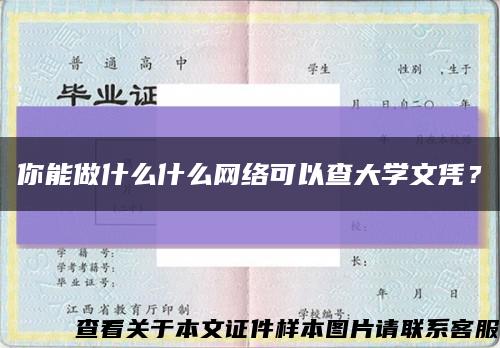 你能做什么什么网络可以查大学文凭？缩略图
