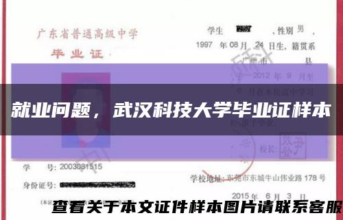 就业问题，武汉科技大学毕业证样本缩略图
