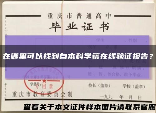 在哪里可以找到自本科学籍在线验证报告？缩略图