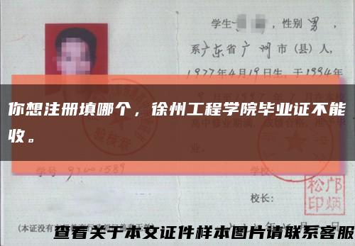 你想注册填哪个，徐州工程学院毕业证不能收。缩略图