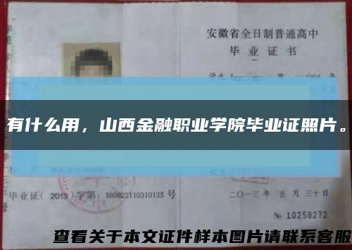 有什么用，山西金融职业学院毕业证照片。缩略图