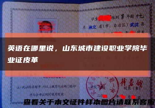 英语在哪里说，山东城市建设职业学院毕业证皮革缩略图