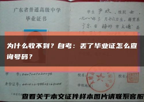 为什么收不到？自考：丢了毕业证怎么查询号码？缩略图
