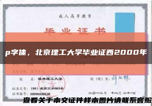p字体，北京理工大学毕业证西2000年缩略图