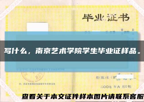 写什么，南京艺术学院学生毕业证样品。缩略图