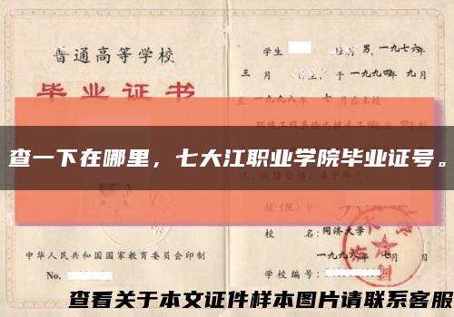查一下在哪里，七大江职业学院毕业证号。缩略图