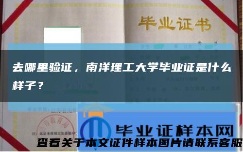 去哪里验证，南洋理工大学毕业证是什么样子？缩略图