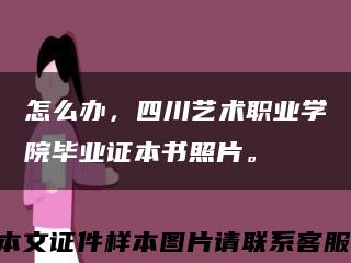 怎么办，四川艺术职业学院毕业证本书照片。缩略图