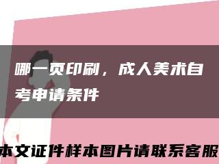 哪一页印刷，成人美术自考申请条件缩略图