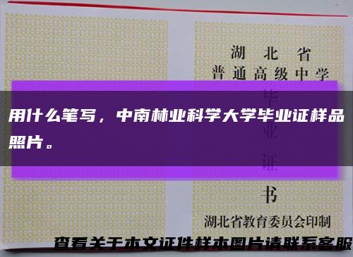 用什么笔写，中南林业科学大学毕业证样品照片。缩略图