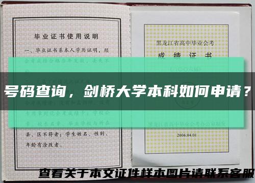 号码查询，剑桥大学本科如何申请？缩略图