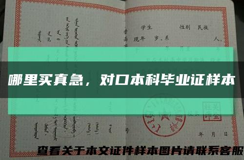 哪里买真急，对口本科毕业证样本缩略图