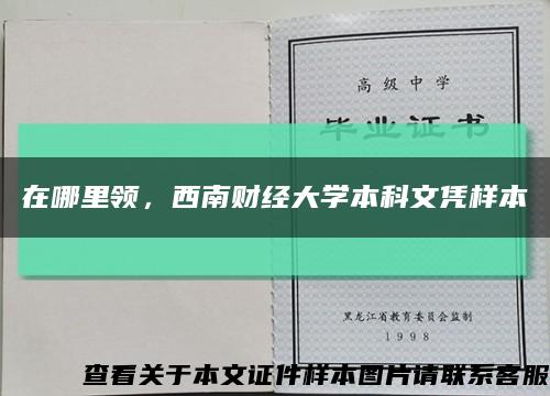 在哪里领，西南财经大学本科文凭样本缩略图