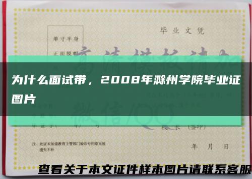 为什么面试带，2008年滁州学院毕业证图片缩略图