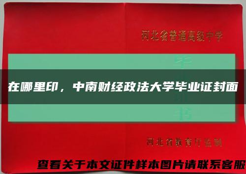 在哪里印，中南财经政法大学毕业证封面缩略图