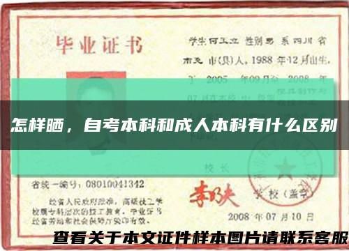 怎样晒，自考本科和成人本科有什么区别缩略图