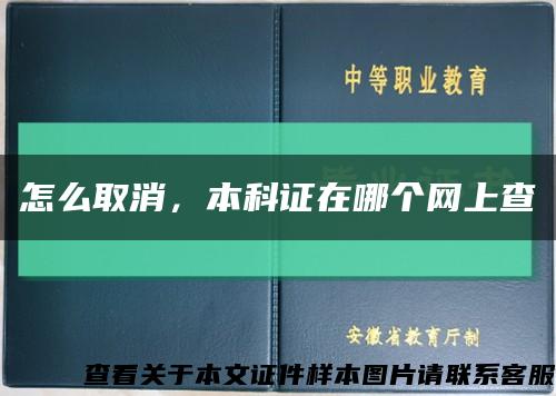 怎么取消，本科证在哪个网上查缩略图