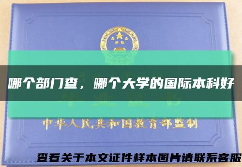 哪个部门查，哪个大学的国际本科好缩略图