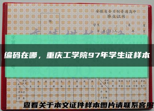 编码在哪，重庆工学院97年学生证样本缩略图