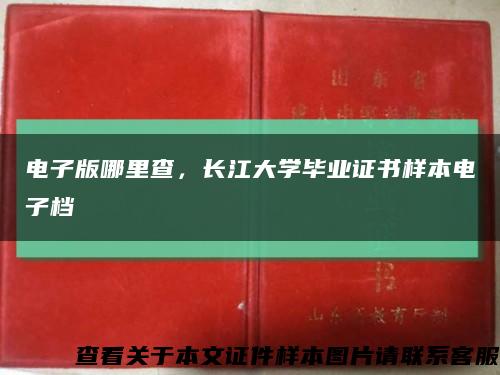 电子版哪里查，长江大学毕业证书样本电子档缩略图