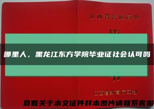 哪里人，黑龙江东方学院毕业证社会认可吗缩略图