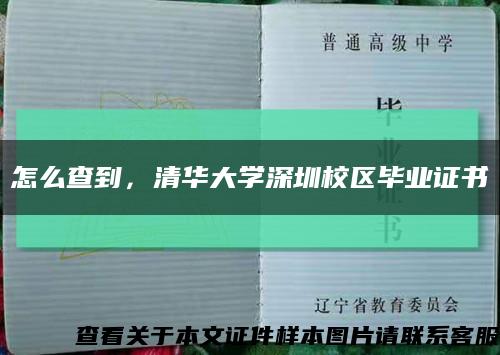 怎么查到，清华大学深圳校区毕业证书缩略图