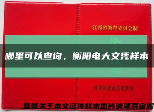 哪里可以查询，衡阳电大文凭样本缩略图