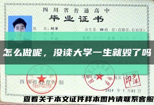 怎么做呢，没读大学一生就毁了吗缩略图